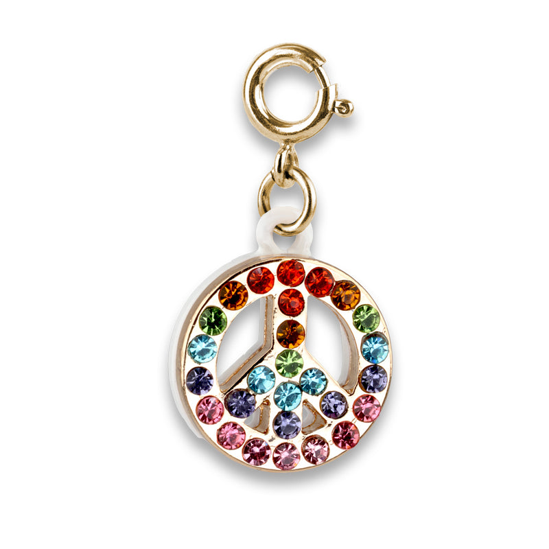 CHARM IT! Gold Rainbow Sparkle Peace Charm - charmit.com 