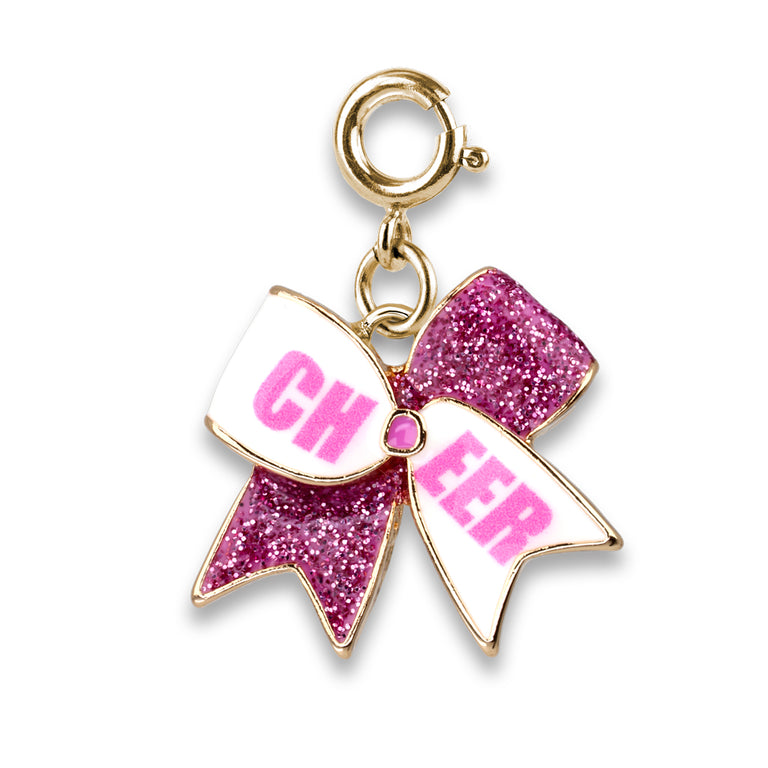 CHARM IT! Gold Glitter Cheer Bow Charm - charmit.com