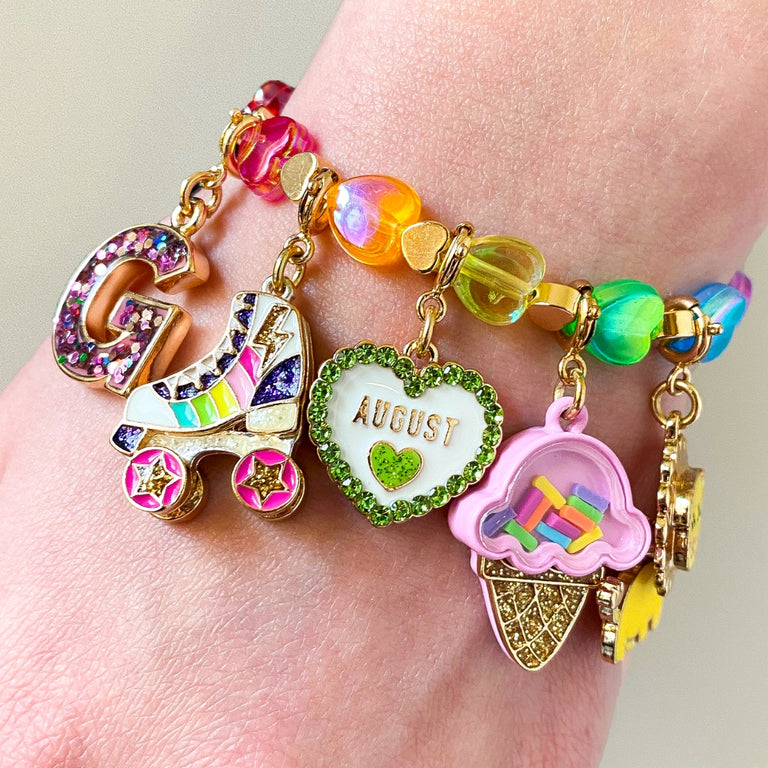 CHARM IT! Personalized August Birthstone Charm Bracelet - charmit.com 