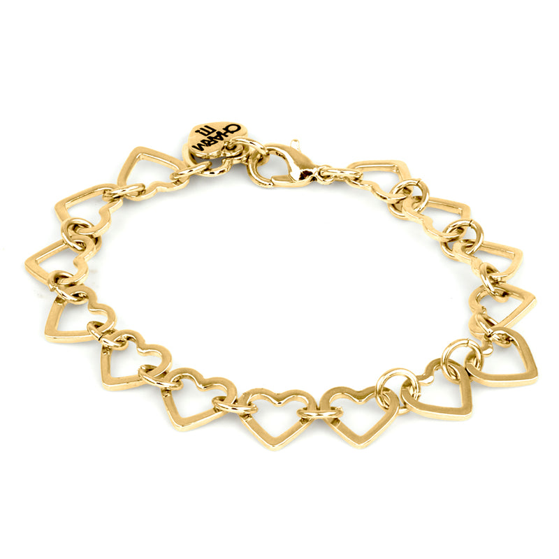 Gold Heart Chain Bracelet