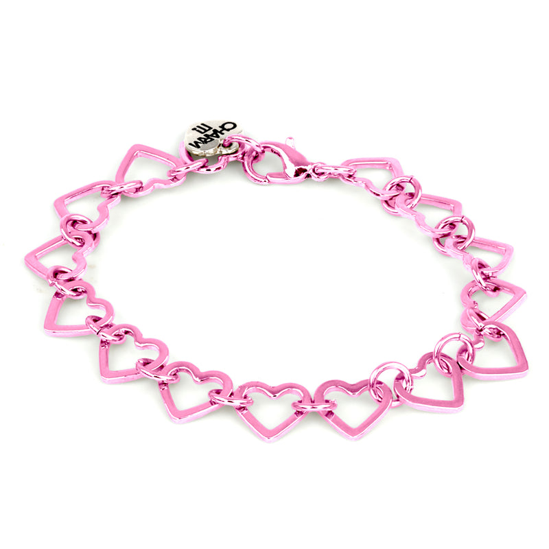 CHARM IT! Pink Heart Chain Bracelet - charmit.com