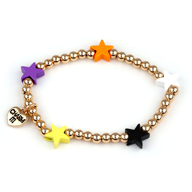 CHARM IT! Gold Halloween Stretch Bead Bracelet - charmit.com