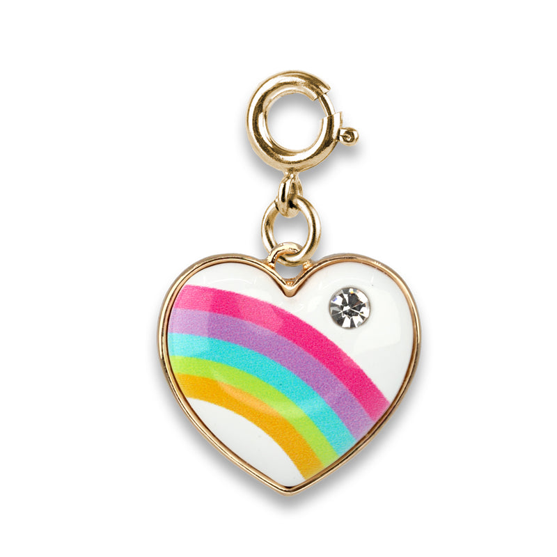 CHARM IT! Gold Puffed Rainbow Heart Charm - charmit.com