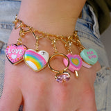 CHARM IT! Gold Heart Chain Bracelet
