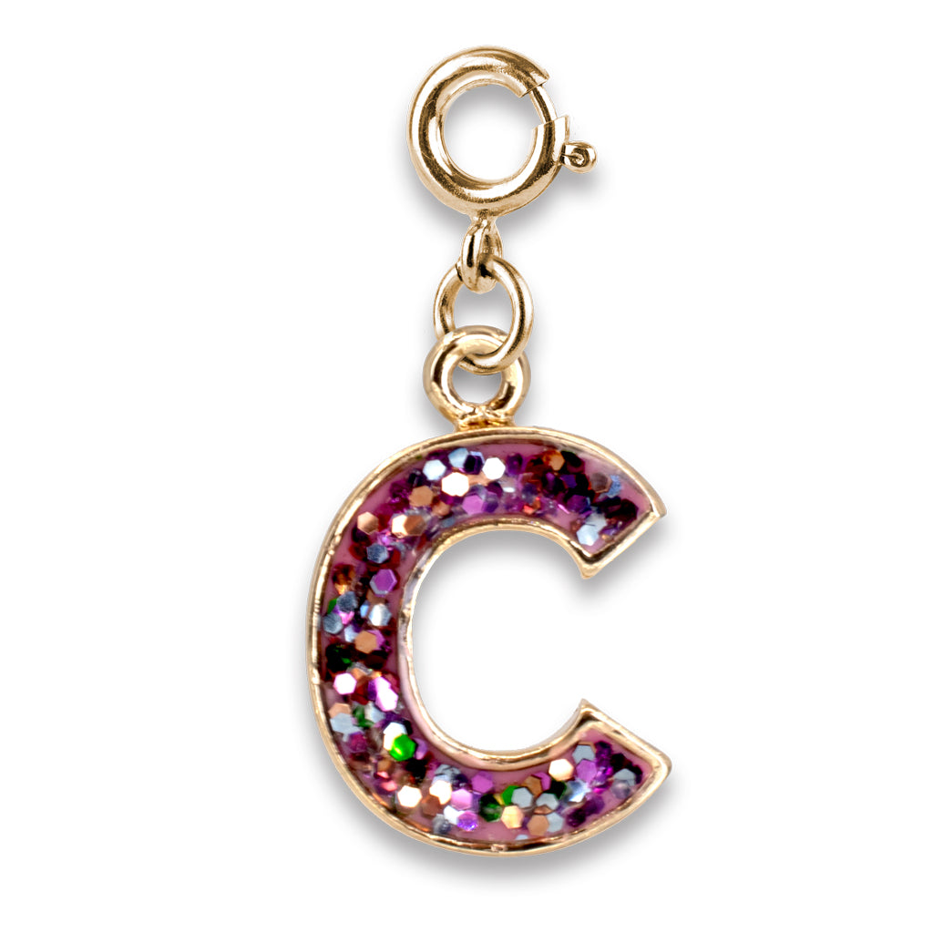 CHARM IT! Gold Pink Glitter Letter C Charm - charmit.com