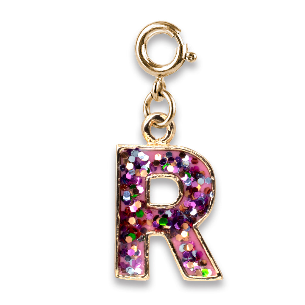 CHARM IT! Gold Pink Glitter Letter R Charm - charmit.com