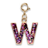 CHARM IT! Gold Pink Glitter Letter W Charm - charmit.com