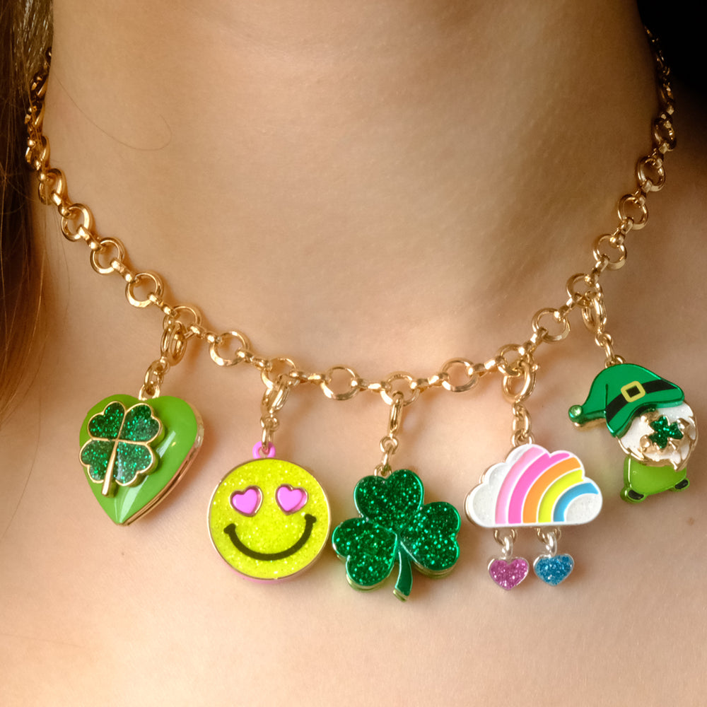 CHARM IT! Gold Chain Choker Charm Necklace with Lucky Charms  -charmit.com