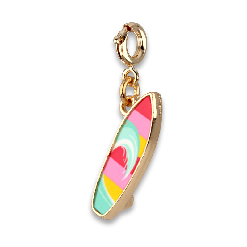 Gold Rebel Girls Surfboard Charm