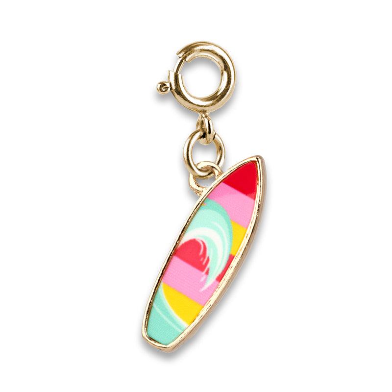 CHARM IT! Gold Rebel Girls Surfboard Charm - charmit.com 