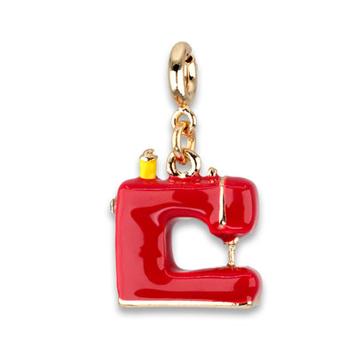 Gold Rebel Girls Sewing Machine Charm