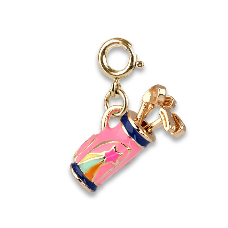 Gold Rebel Girls Golf Clubs Charm