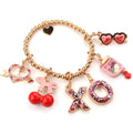 CHARM IT! Valentines' Themed Charm Bracelet with Cherries, Love, Heart Sunglasses, XO charms - charmit.com