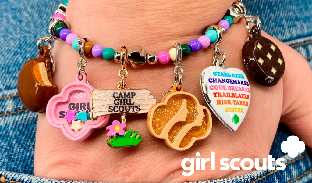 CHARM IT! x Girl Scouts Collection charms on a bracelet