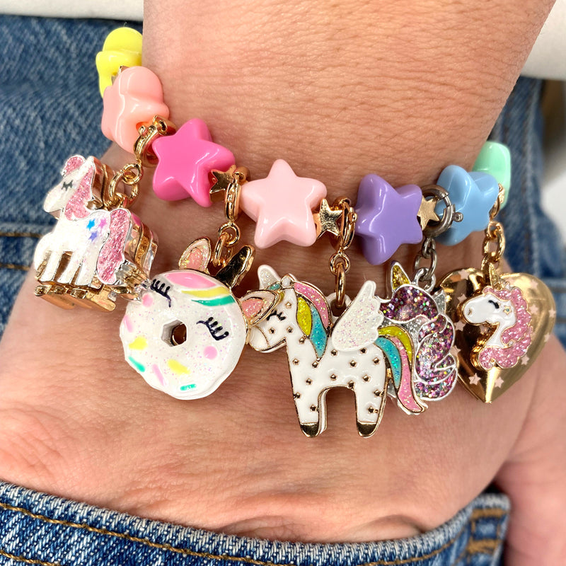 Gold Unicorn Donut Charm