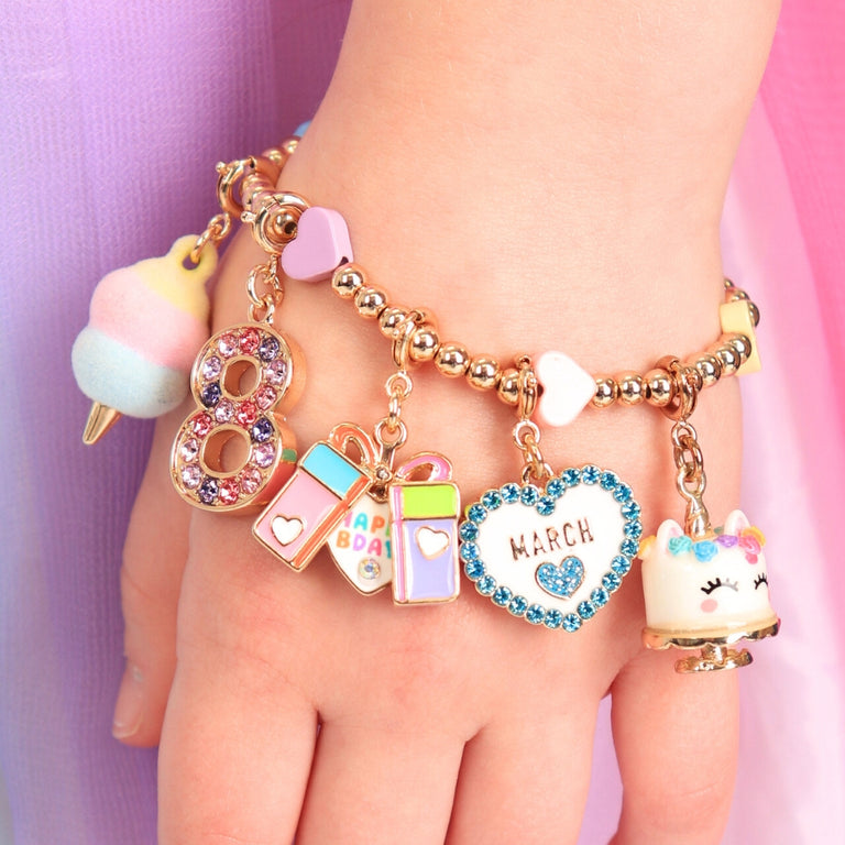 CHARM IT! Personalized March Birthstone Charm Bracelet - charmit.com
