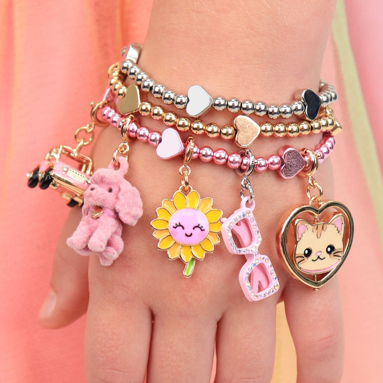 Gold Pink 4x4 Charm