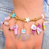 CHARM IT! Mascara, Hai Dryer, Birthday GIrl Tutu, Glitter Cheer Bow Charms on star bracelet - charmit.com