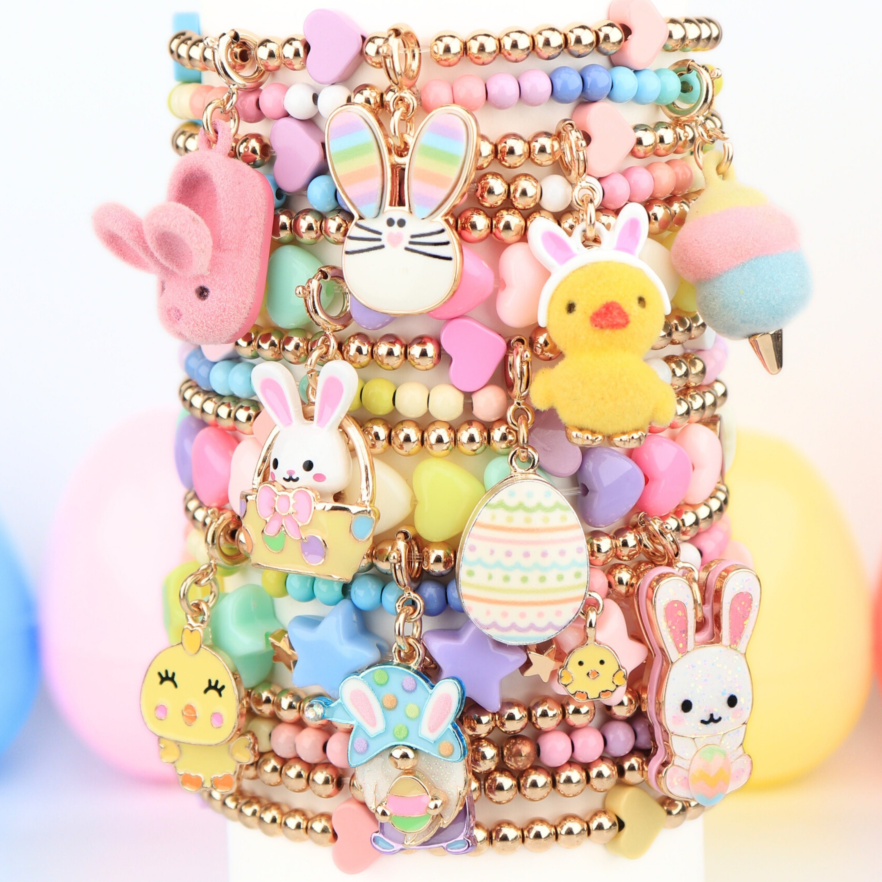 Gold Furry Bunny Slipper Charm