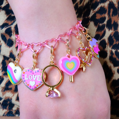 CHARM IT! Pink Heart Chain Charm Bracelet - charmit.com