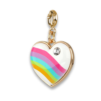 CHARM IT! Gold Puffed Rainbow Heart Charm - charmit.com