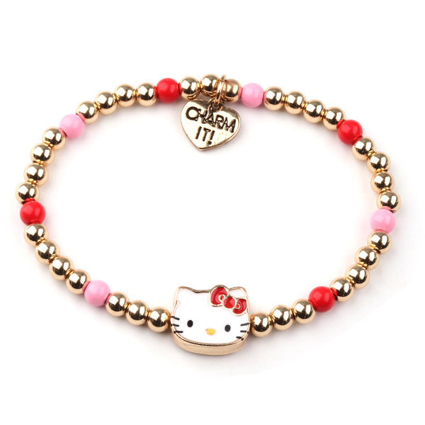 CHARM IT! Gold Hello Kitty Stretch Bead Bracelet - charmit.com