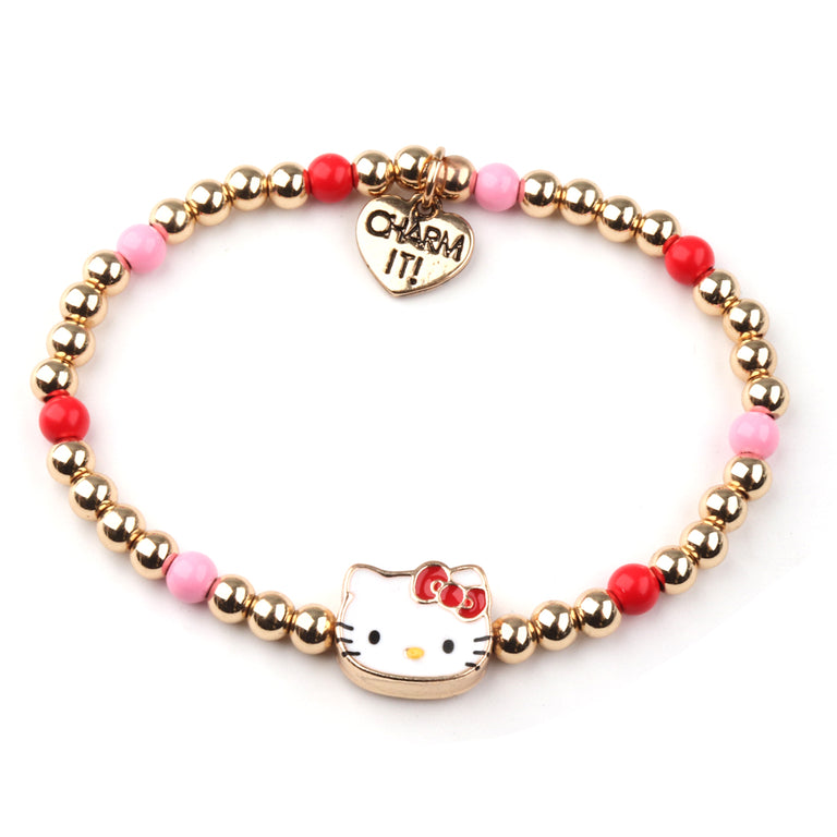 CHARM IT! Gold Hello Kitty Stretch Bead Bracelet - charmit.com