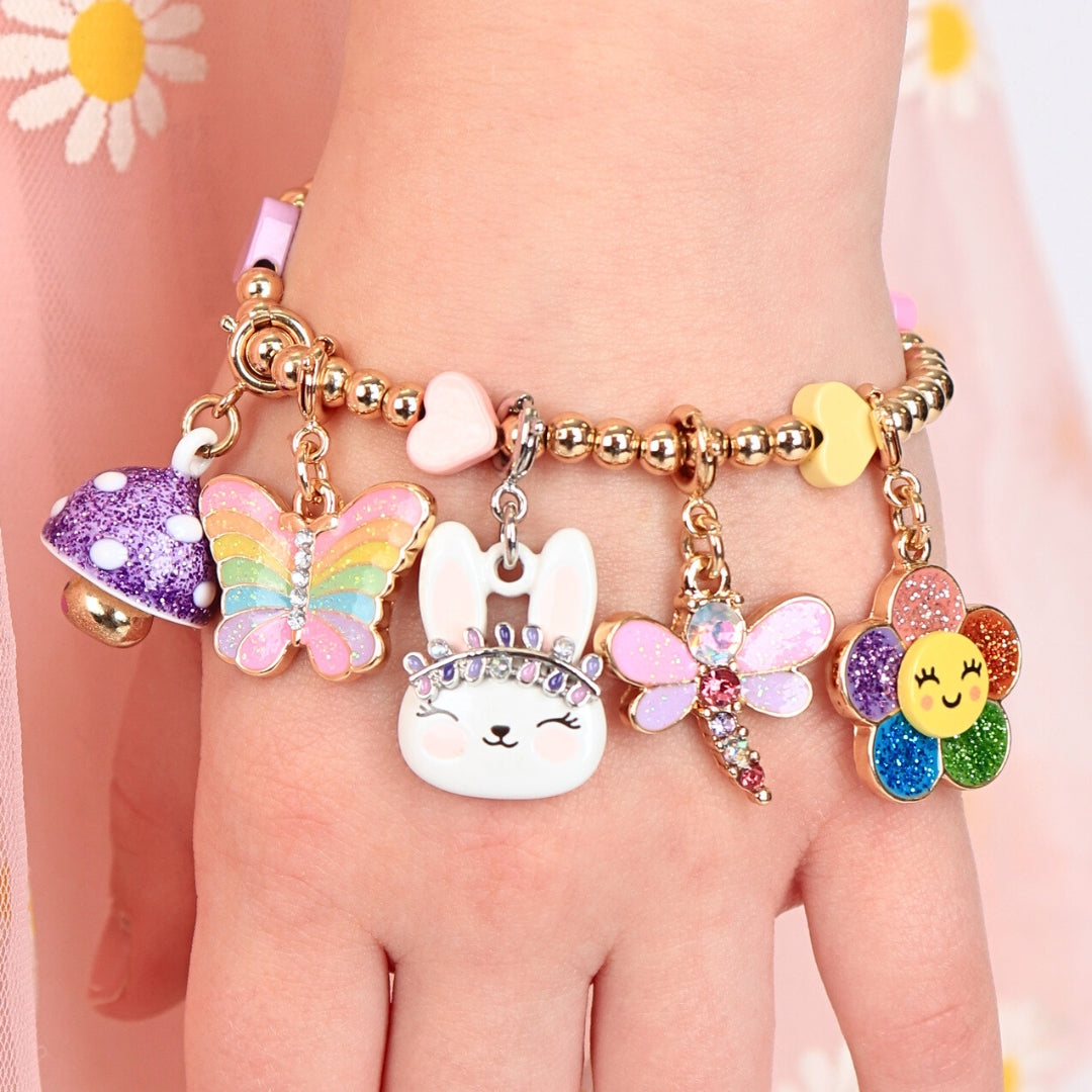 Gold Glitter Mushroom Charm