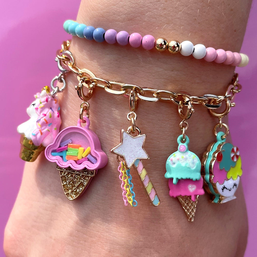 Gold Ice Cream Sundae Charm