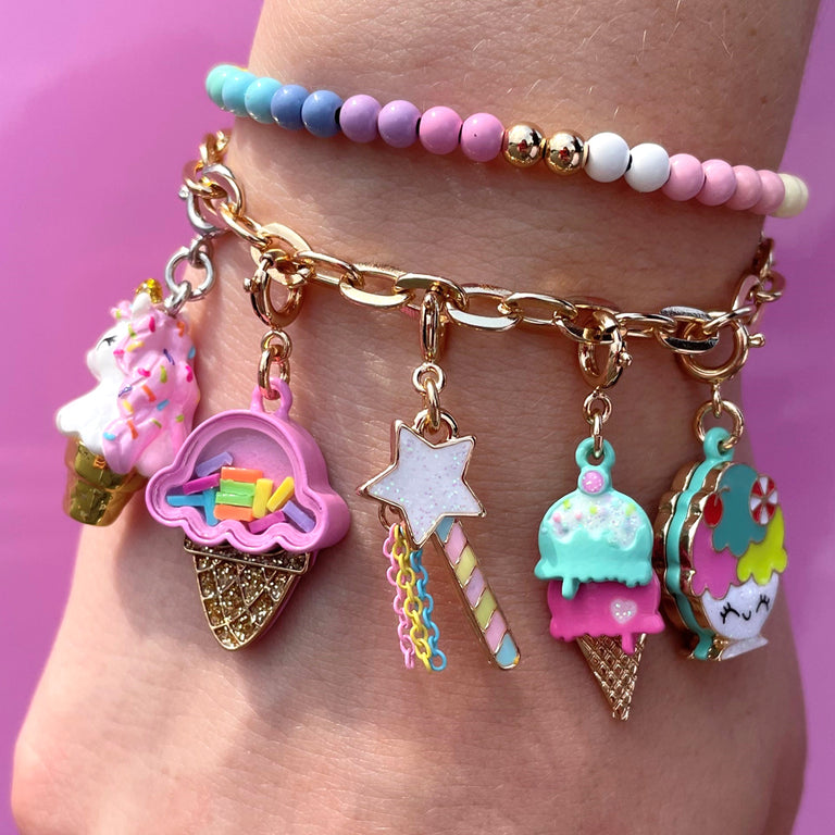 Gold Ice Cream Sundae Charm