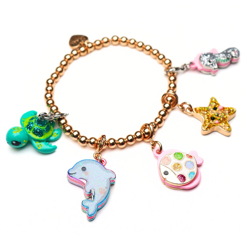 Gold Glitter Starfish Charm