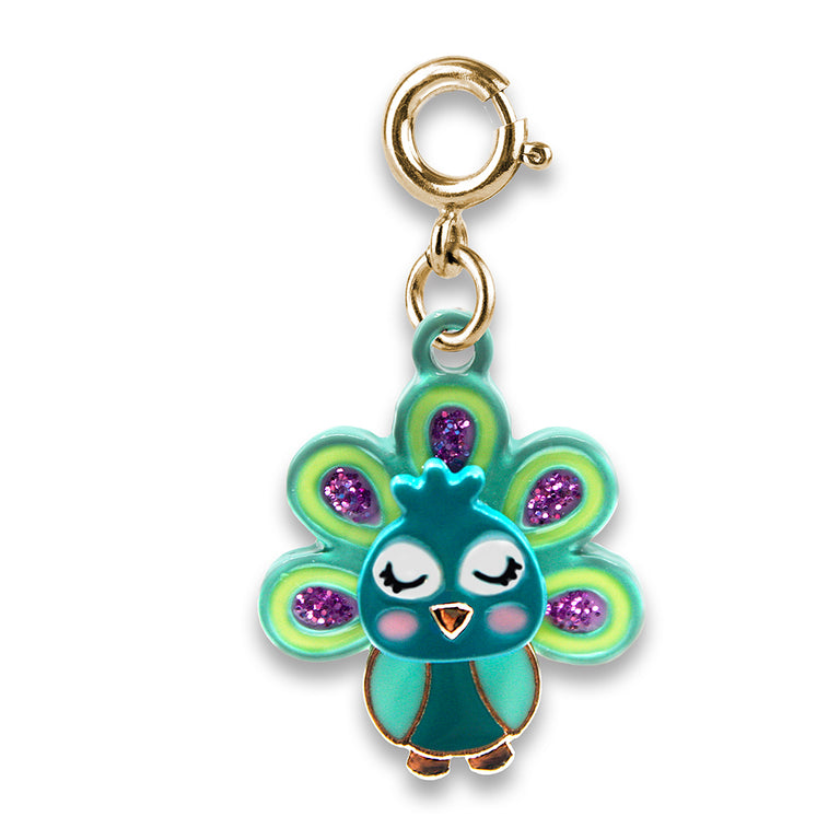 Gold Swivel Peacock Charm - shopcharm-it