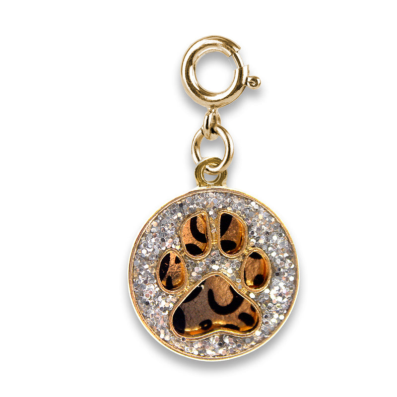 Gold Swivel Leopard Pawprint Charm - shopcharm-it