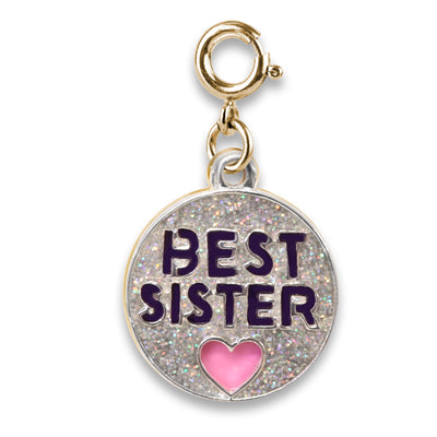 Gold Glitter Best Sister Charm - shopcharm-it