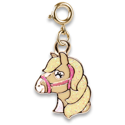 Gold Glitter Horse Charm - shopcharm-it