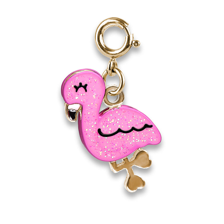 Gold Glitter Flamingo Charm - shopcharm-it