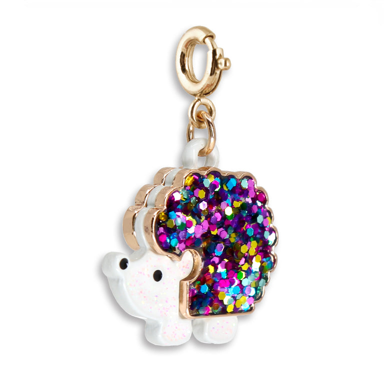 Gold Glitter Hedgehog Charm - shopcharm-it