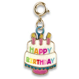 Gold Happy Birthday Charm-charmit.com