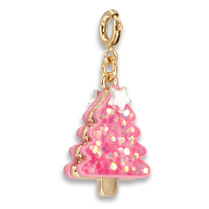 Gold Pink Christmas Tree Charm