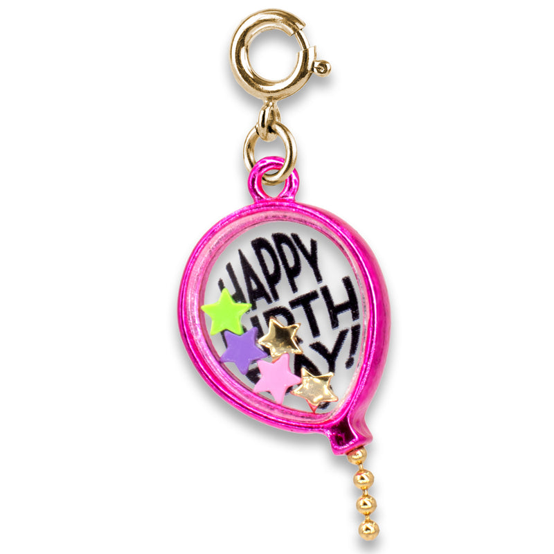 Gold Birthday Balloon Shaker Charm