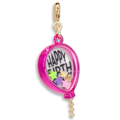 Gold Birthday Balloon Shaker Charm