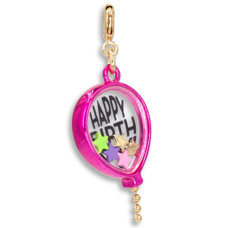 Gold Birthday Balloon Shaker Charm