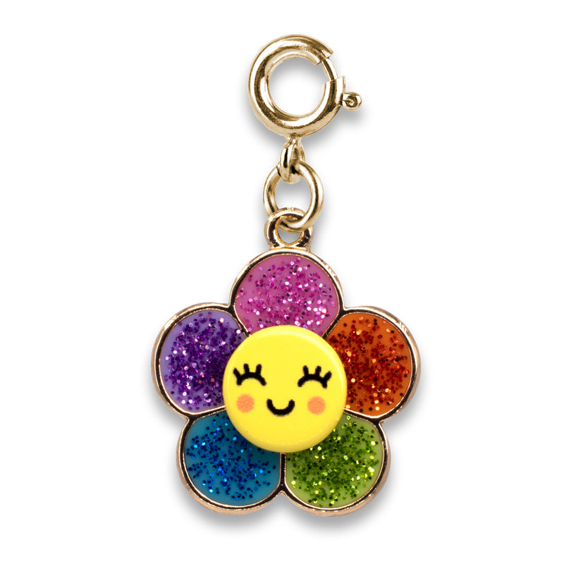 Gold Glitter Happy Flower Charm-charmit.com
