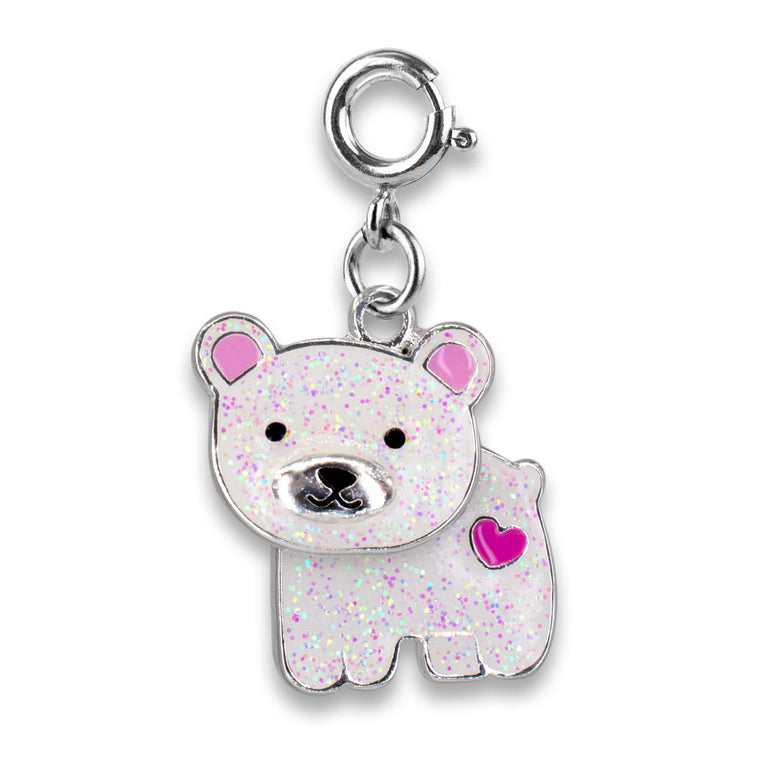 Glitter Swivel Polar Bear Charm-charmit.com