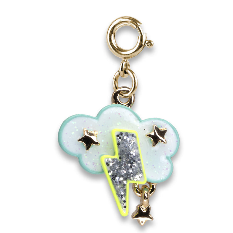 CHARM IT! Gold Glitter Lightning Charm - www.charmit.com