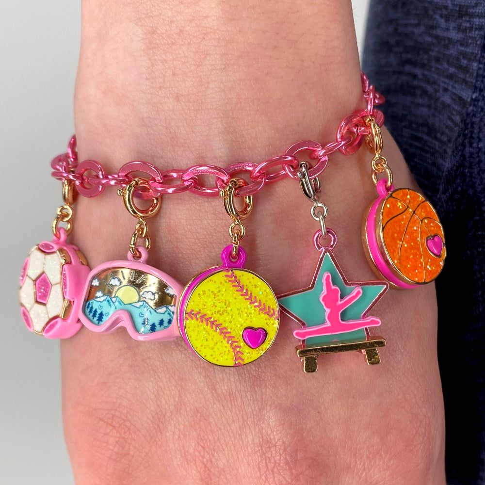CHARM IT! Gold Glitter Softball Charm - charmit.com