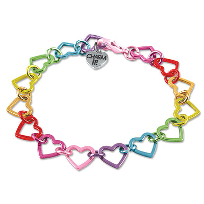 Rainbow Heart Link Bracelet - shopcharm-it