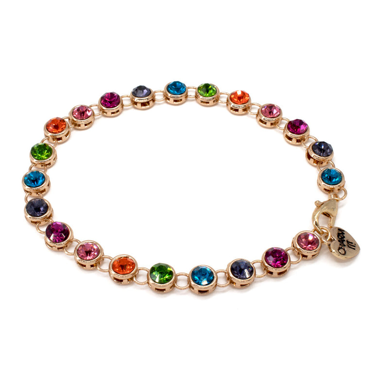 Gold Rainbow Rhinestone Bracelet - charmit.com