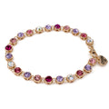 Gold Pink Multi Rhinestone Bracelet - charmit.com