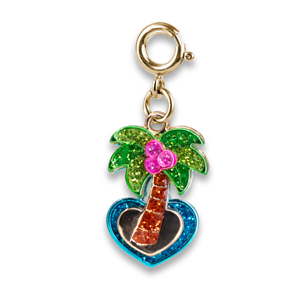 Gold Glitter Palm Tree Charm-charmit.com